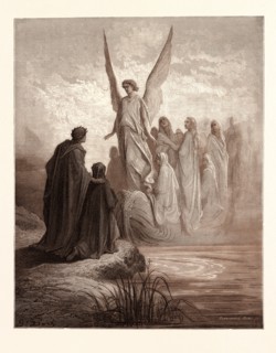 THE BOAT OF SOULS, BY Gustave Doré. Gustave Dore, 1832 - 1883, French. Engraving for the Purgatorio