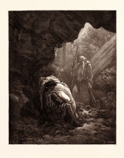 THE BURIAL OF ATALA, BY GUSTAVE DORE. Gustave Dore, 1832 - 1883, French. Engraving for Atala by