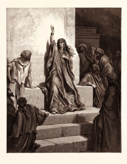 DEBORAH, BY Gustave Doré. Gustave Dore, 1832 - 1883, French. Engraving for the Bible. 1870, Art,