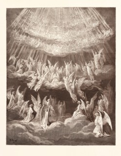 THE HEAVENLY CHOIR, BY Gustave Doré. Gustave Dore, 1832 - 1883, French. Engraving for Paradiso by