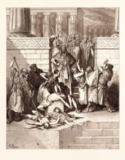 THE SLAUGHTER OF THE SONS OF ZEDEKIAH, BY Gustave Doré. Gustave Dore, 1832 - 1883, French.