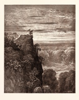 SATAN OVERLOOKING PARADISE, BY Gustave Doré. Dore, 1832 - 1883, French. Engraving for Paradise Lost