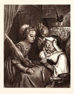 THE PRINCESS AND FAIRY SPITE, FROM THE FAIRY WORLD BY HOOD THE YOUNGER; BY Gustave Doré: Dore, 1832
