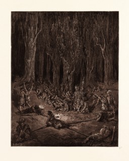 CHACTAS A CAPTIVE, BY GUSTAVE DORE. Chactas captured by Muscogulges and Siminoles. Dore, 1832 -