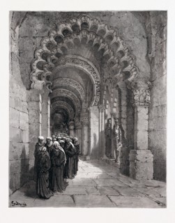 THE MOURNERS FOR DURANDARTE IN THE CAVE OF MONTESINOS, BY Gustave Doré. Dore, 1832 - 1883, French.