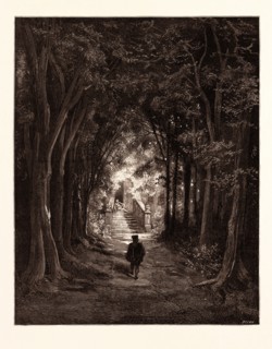 THE APPROACH TO THE ENCHANTED PALACE, BY Gustave Doré. Dore, 1832 - 1883, French. Engraving for the