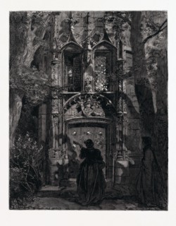 THE MOCK SERENADE, BY Gustave Doré. Dore, 1832 - 1883, French. Engraving for Don Quixote by Miguel