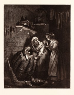 CINDERELLA'S GODMOTHER AND THE PUMPKIN, BY Gustave Doré. engraved by Heliodore Joseph Pisan. Dore,