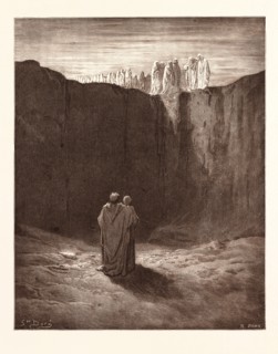 A TROOP OF SPIRITS IN PURGATORY, BY Gustave Doré. Dore, 1832 - 1883, French. Engraving for the
