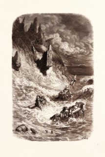 STRANDING OF SINBAD'S SHIP, BY GUSTAVE DORE, 1832 - 1883, French. 1870, Art, Artist, romanticism,