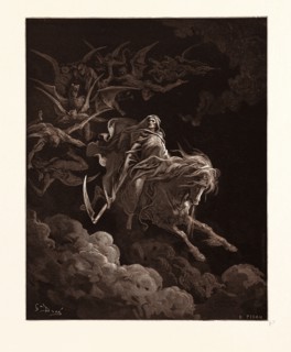 THE VISION OF DEATH, BY GUSTAVE DORE, 1832 - 1883, French. Engraving for the Bible. 1870, Art,