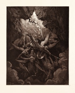 THE MOUTH OF HELL, BY GUSTAVE DORE, 1832 - 1883, French. Engraving for Paradise Lost by Milton.