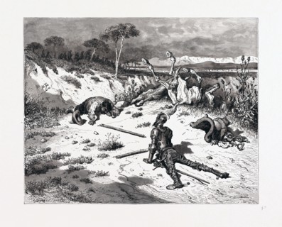 DON QUIXOTE MORALISING ON INGRATITUDE, BY GUSTAVE DORE