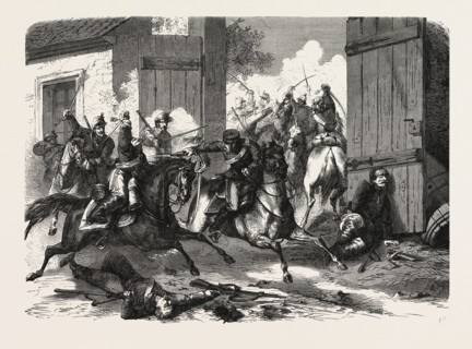 FRANCO-PRUSSIAN WAR: GERMAN CAVALRY ATTACKED BY THE FRENCH, AT NIEDERBRONN, 1870
