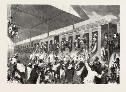 FRANCO-PRUSSIAN WAR: FRENCH PRISONERS OF WAR AT THE STATION IN MUNICH GERMANY, 10 AUGUST 1870