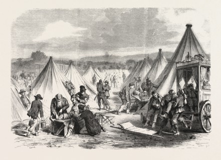 FRANCO-PRUSSIAN WAR: CAMP OF MAC MAHON CONVERTED TO  AN AMBULANCE AFTER THE BATTLE OF WORTH, 7