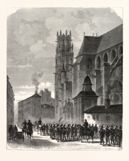 FRANCO-PRUSSIAN WAR: CROSSING BY THE GERMAN LANDWEHR AT PONT-A-MOUSSON, SEPTEMBER 11 1870