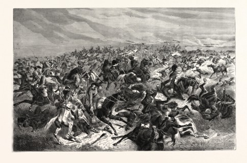 FRANCO-PRUSSIAN WAR: RAPID FIRE OF THE PRUSSIAN INFANTRY RIDERS AGAINST THE FRENCH CAVALRY, THE