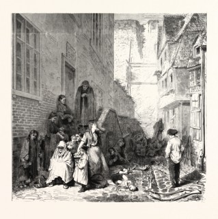 FRANCO-PRUSSIAN WAR: A SIDE STREET IN SEDAN AFTER THE SURRENDER 1870