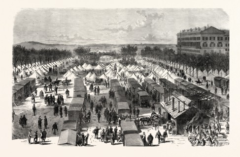 FRANCO-PRUSSIAN WAR: ESTABLISHED HOSPITAL IN TENTS AND IN CARS, THE ESPLANADE OF METZ, NOVEMBER 1,