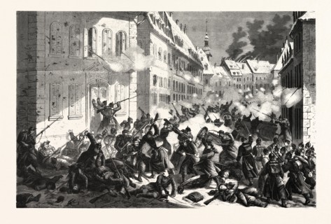FRANCO-PRUSSIAN WAR: FIGHTING IN THE STREETS OF MANS, JANUARY 12 1870