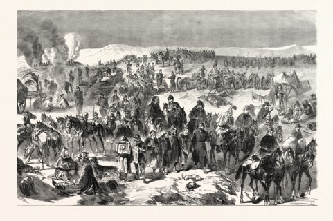 FRANCO-PRUSSIAN WAR: TROOPS BOURBAKI disarmed by SWISS NEAR LES VERRIERES THE February 2, 1871