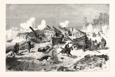 FRANCO-PRUSSIAN WAR: SAXON BATTERY NEAR THE FORT OF ROSNY