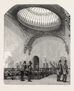 NEW STATION OF THE LONDON AND NORTH-WESTERN RAILWAY, EUSTON SQUARE. GALLERY OF THE BOOKING-OFFICE.
