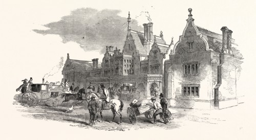 THE NORTH STAFFORDSHIRE RAILWAY: THE STATION AT STOKE-UPON-TRENT. UK, 1849