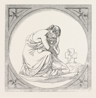 Beside his grass-clad grave she kneels to mourn, And thinks of days that never can return.