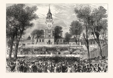 THE AMERICAN CENTENNIAL FESTIVAL: INDEPENDENCE HALL, PHILADELPHIA, ON THE FOURTH OF JULY, UNITED