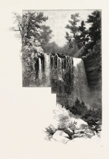 WEBSTER'S FALLS, CANADA, NINETEENTH CENTURY ENGRAVING