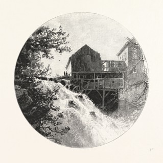 INGLIS FALLS, CANADA, NINETEENTH CENTURY ENGRAVING