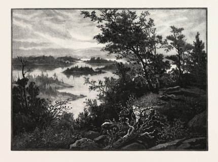 STONY LAKE, NEAR PETERBOROUGH, CANADA, NINETEENTH CENTURY ENGRAVING