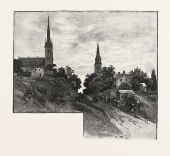 A VIEW IN BELLEVILLE, CANADA, NINETEENTH CENTURY ENGRAVING