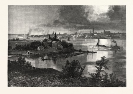 KINGSTON, FROM BARRIEFIELD, CANADA, NINETEENTH CENTURY ENGRAVING
