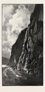 UNDER CAPE TRINITY, CANADA, NINETEENTH CENTURY ENGRAVING