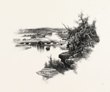 NEW BRUNSWICK, LOOKING UP SOUTH-WEST MIRAMICHI, CANADA, NINETEENTH CENTURY ENGRAVING