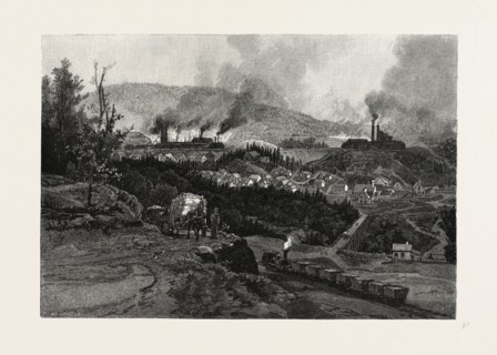 NOVA SCOTIA, ACADIA MINES, CANADA, NINETEENTH CENTURY ENGRAVING