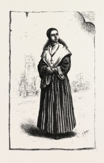 PRINCE EDWARD ISLAND, ACADIAN GIRL, CANADA, NINETEENTH CENTURY ENGRAVING