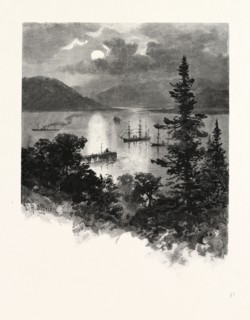 BRITISH COLUMBIA, ESQUIMALT HARBOUR, CANADA, NINETEENTH CENTURY ENGRAVING