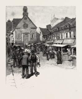 QUEBEC, NOTRE DAME DES VICTOIRES, SITE OF ORIGINAL CITY, CANADA, NINETEENTH CENTURY ENGRAVING