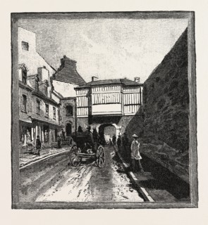 QUEBEC, PRESCOTT GATE, CANADA, NINETEENTH CENTURY ENGRAVING