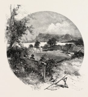 QUEBEC, VIEW FROM THE OLD MANOR HOUSE AT BEAUPORT, CANADA, NINETEENTH CENTURY ENGRAVING