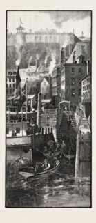 QUEBEC, LOOKING FROM THE WHARVES, CANADA, NINETEENTH CENTURY ENGRAVING