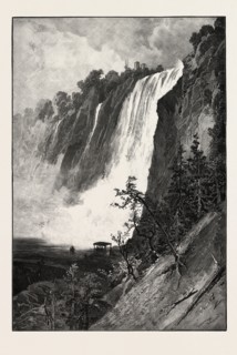FALLS OF MONTMORENCY, CANADA, NINETEENTH CENTURY ENGRAVING
