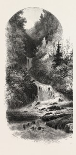 FRENCH CANADIAN LIFE, LITTLE SHAWENEGAN, CANADA, NINETEENTH CENTURY ENGRAVING