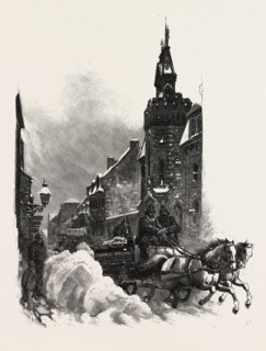 MONTREAL, IN ST. GABRIEL STREET, CANADA, NINETEENTH CENTURY ENGRAVING