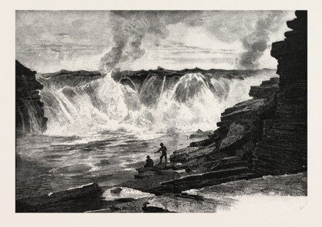OTTAWA, Chaudiere Falls, CANADA, NINETEENTH CENTURY ENGRAVING