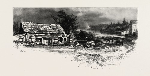THE CHATS, FROM PONTIAC, CANADA, NINETEENTH CENTURY ENGRAVING